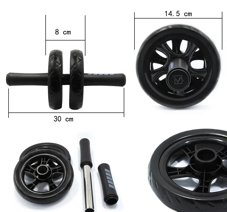 NNEOBA 15cm Double-Wheel Abs Roller Non-Slip Silent Core Black