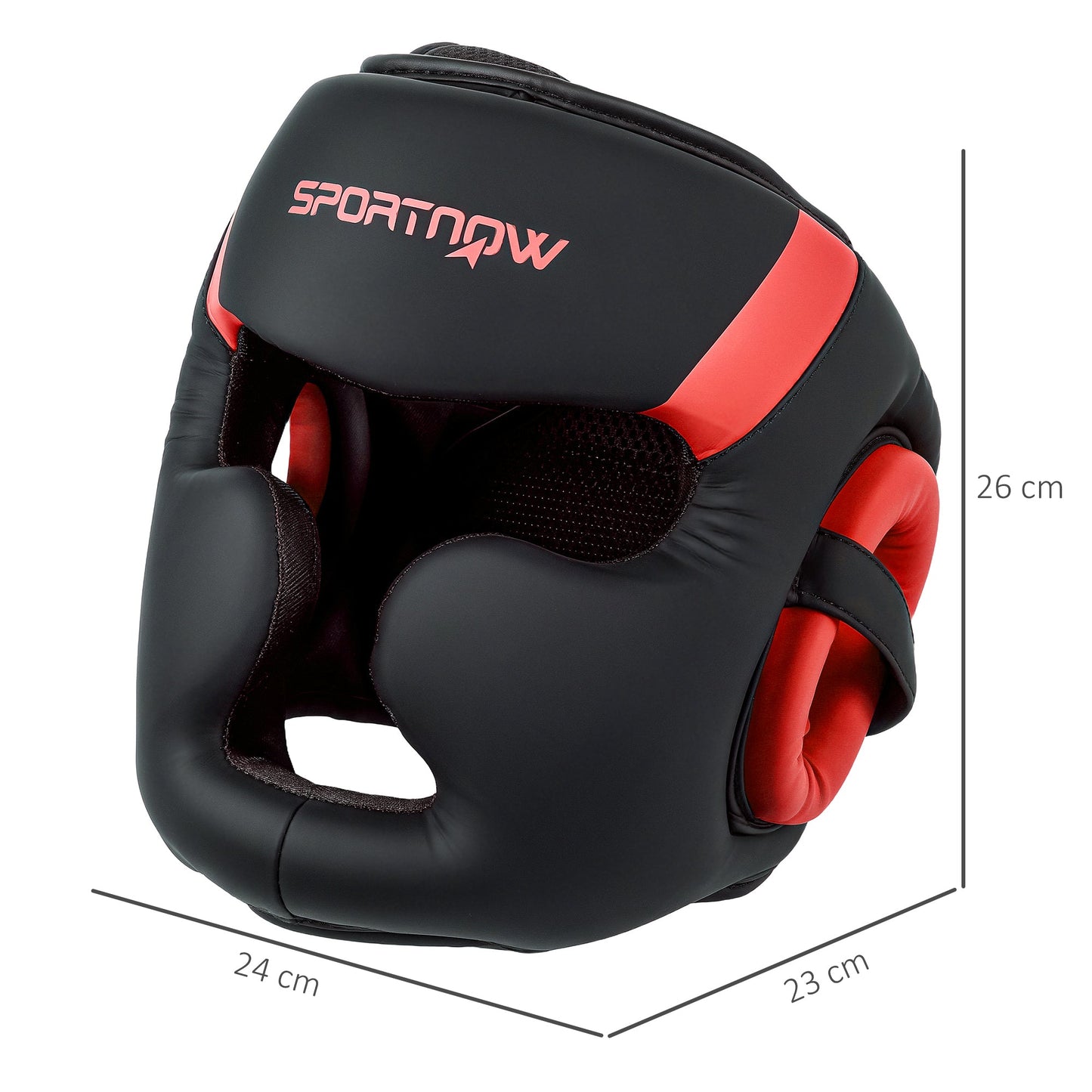 Boxing Headguard, Boxing Headgear Helmet with Adjustable Strap for Full Face Protection for Kickboxing Sparring Martial Arts Karate Taekwondo, Red