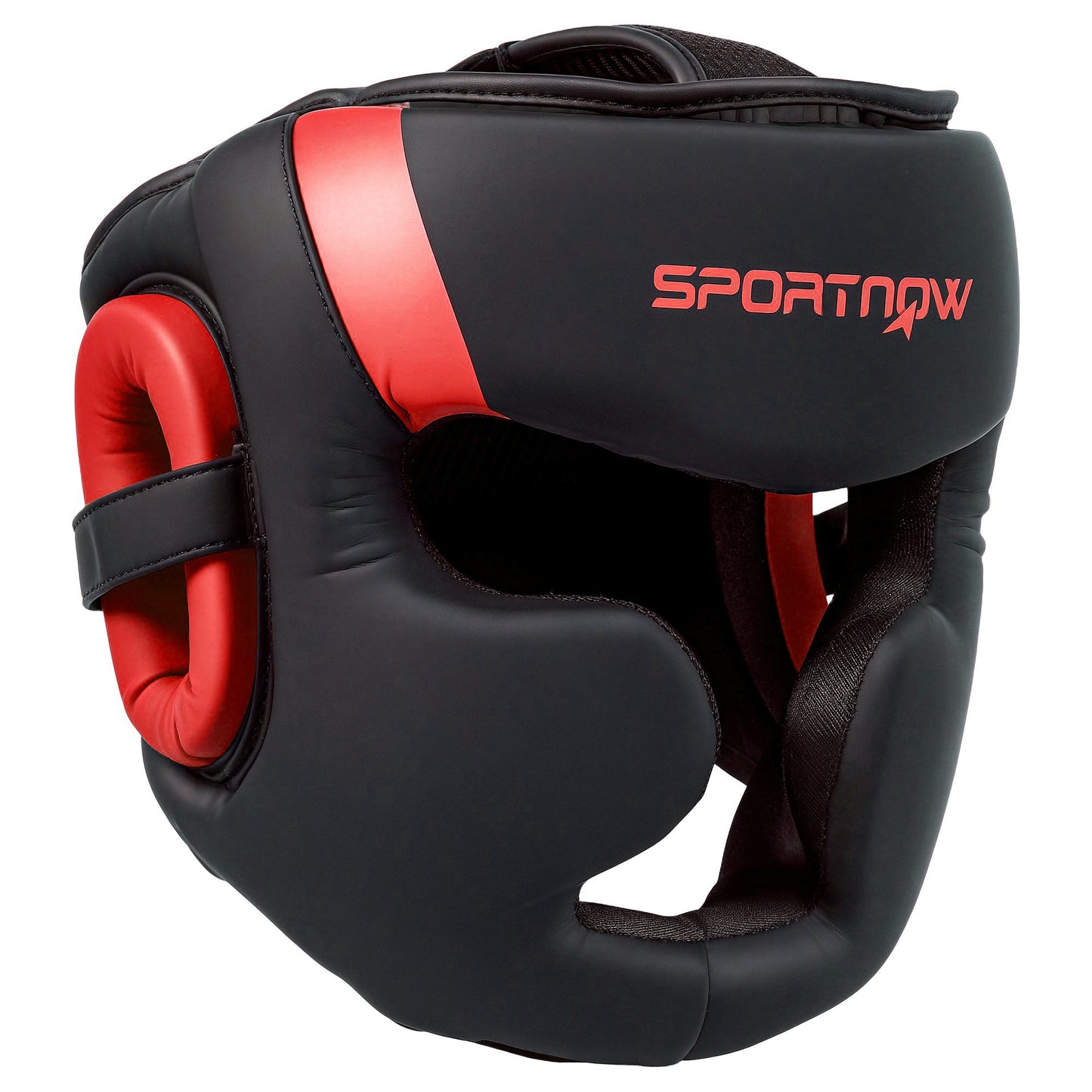 Boxing Headguard, Boxing Headgear Helmet with Adjustable Strap for Full Face Protection for Kickboxing Sparring Martial Arts Karate Taekwondo, Red